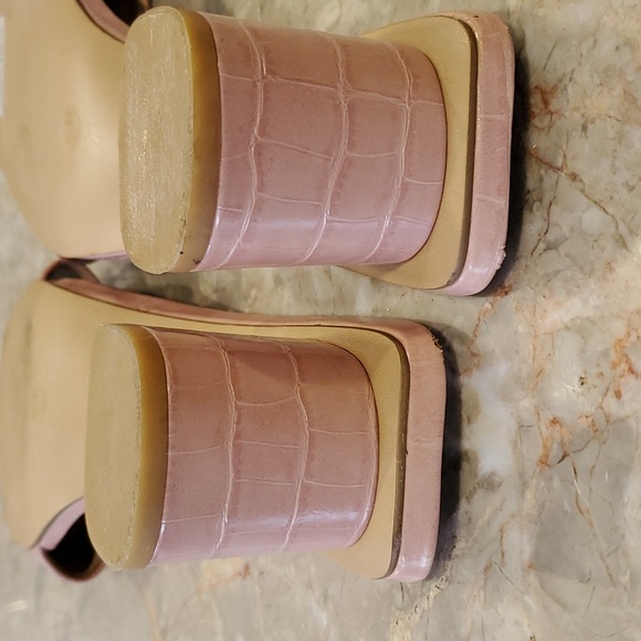 Steven by Steve madden open toe pink  croc embossed leather sandals size 9.5 - Picture 11 of 12